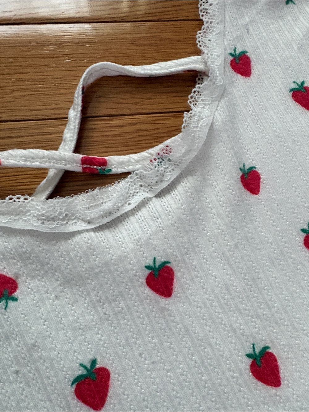 White Long-Sleeve strawberry  Print Pajama Set - Women's - Picture 5 of 9